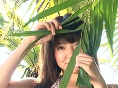 Chinese Nudes presents: Slender asian with sexy small tits teases solo outdoors